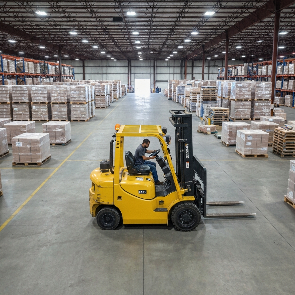 Forklift repair at Conroe warehouse