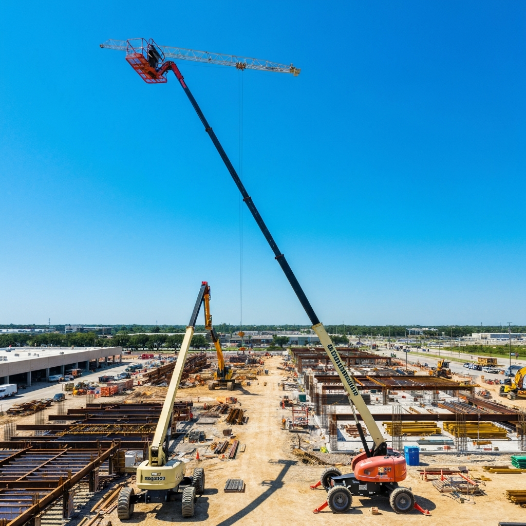 Boom lift at Houston construction site