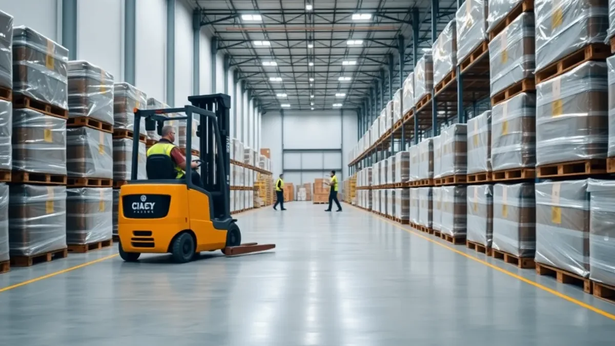 Forklift in a Houston distribution warehouse — Upright Forklift, Houston TX
