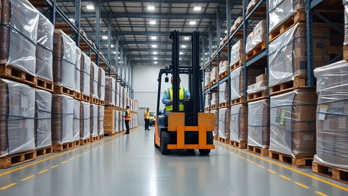 Forklift in a Houston distribution warehouse — Upright Forklift, Houston TX