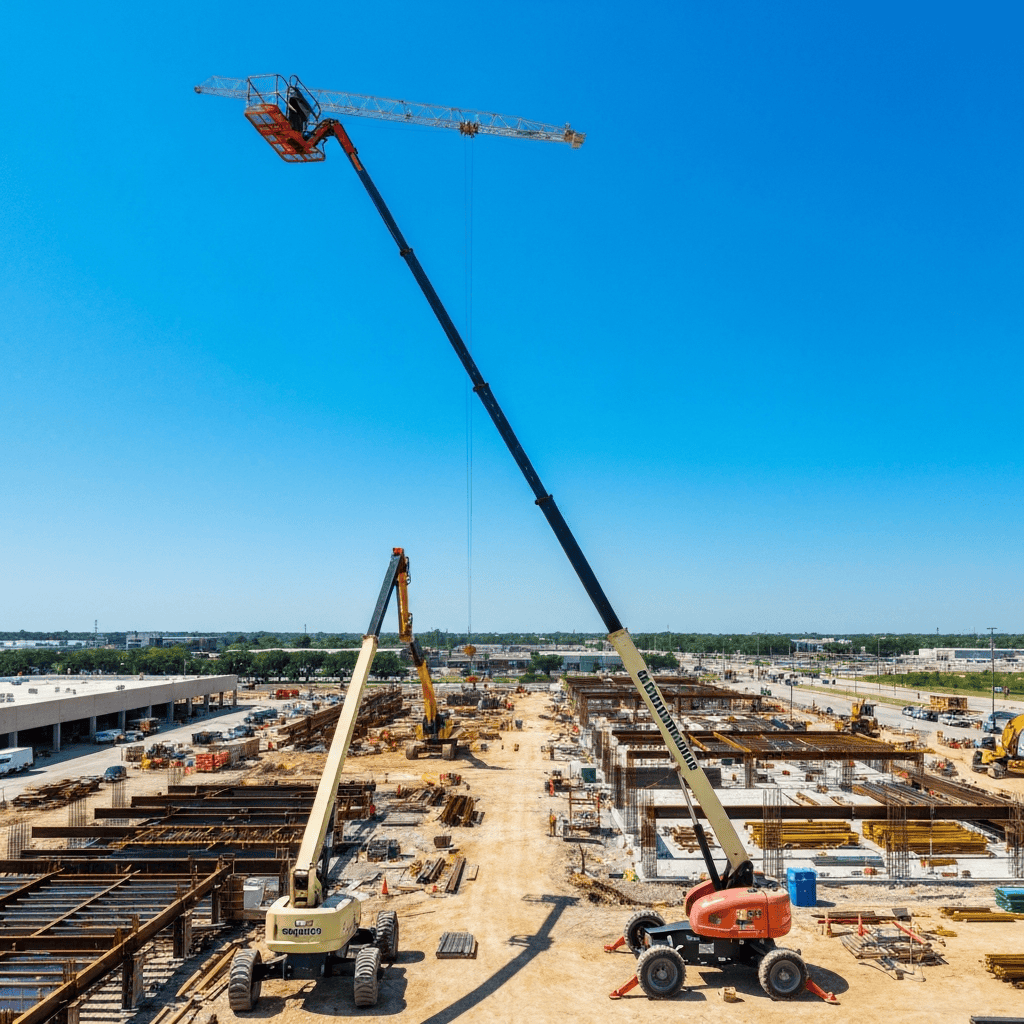 Boom lift at Houston construction site