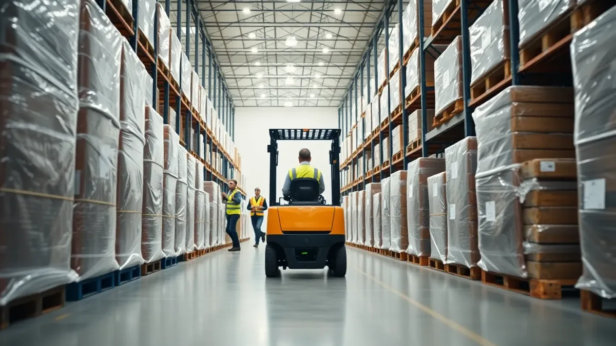 Forklift in a Houston distribution warehouse — Upright Forklift, Houston TX