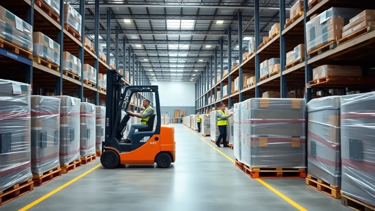 Counterbalanced forklift in a Houston distribution warehouse — Upright Forklift, Houston TX