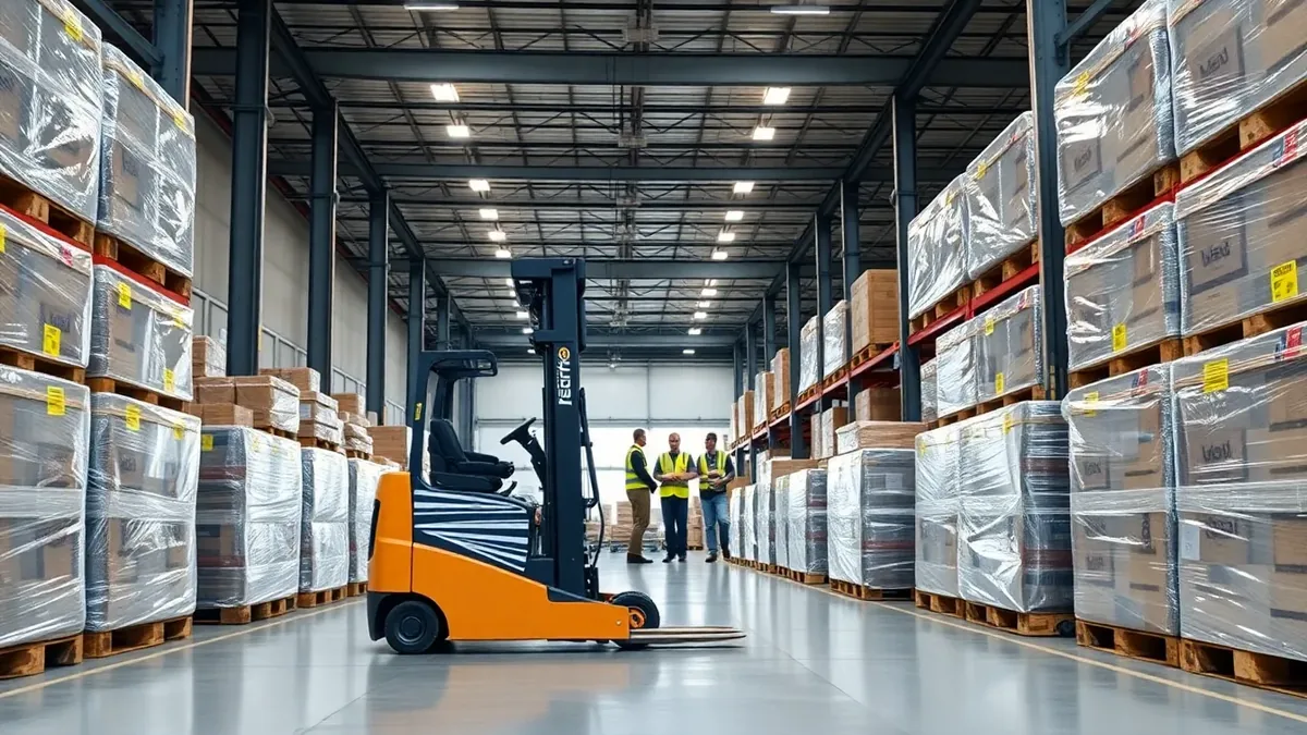 Forklift in a Houston distribution warehouse — Upright Forklift, Houston TX