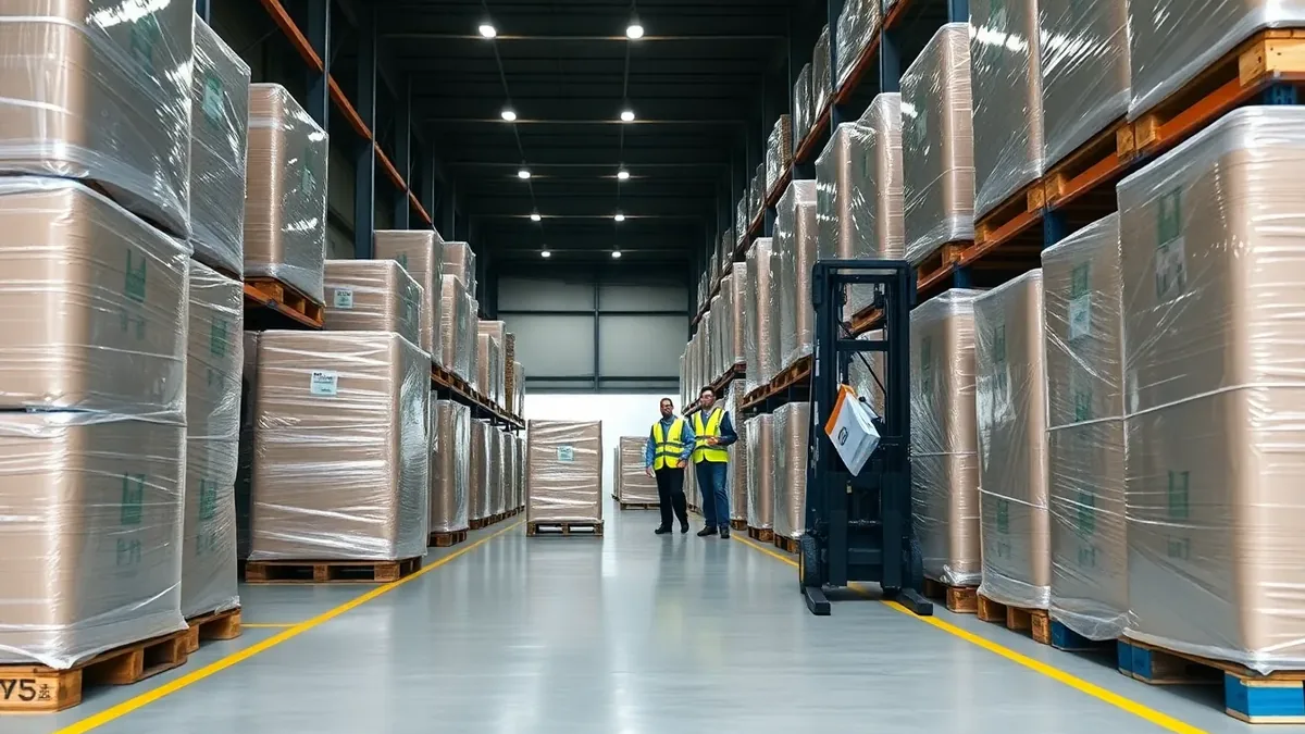 Forklift in a Houston distribution warehouse — Upright Forklift, Houston TX