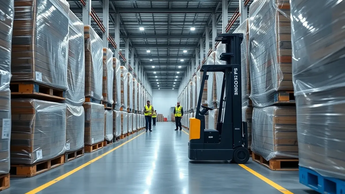 Electric forklift in a Houston distribution warehouse — Upright Forklift, Houston TX