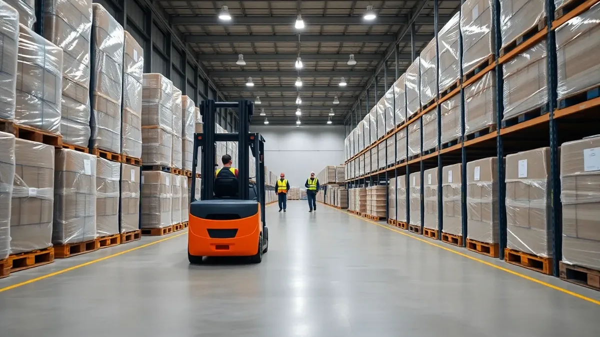 Forklift in a Houston distribution warehouse — Upright Forklift, Houston TX