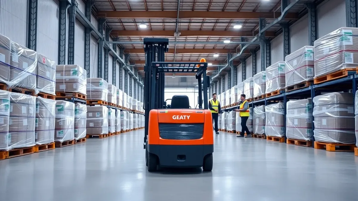 Forklift in a Houston distribution warehouse — Upright Forklift, Houston TX