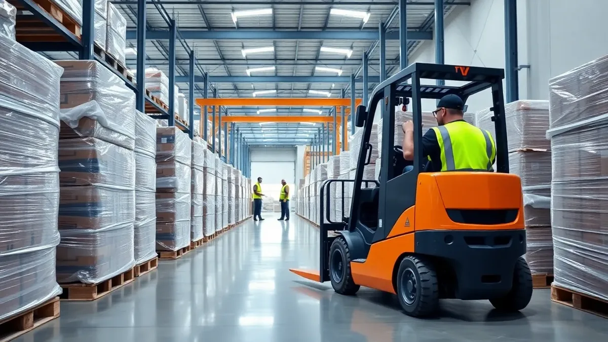 Forklift in a Houston distribution warehouse — Upright Forklift, Houston TX