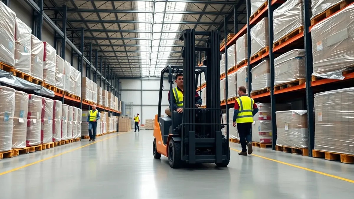 Forklift in a Houston distribution warehouse — Upright Forklift, Houston TX