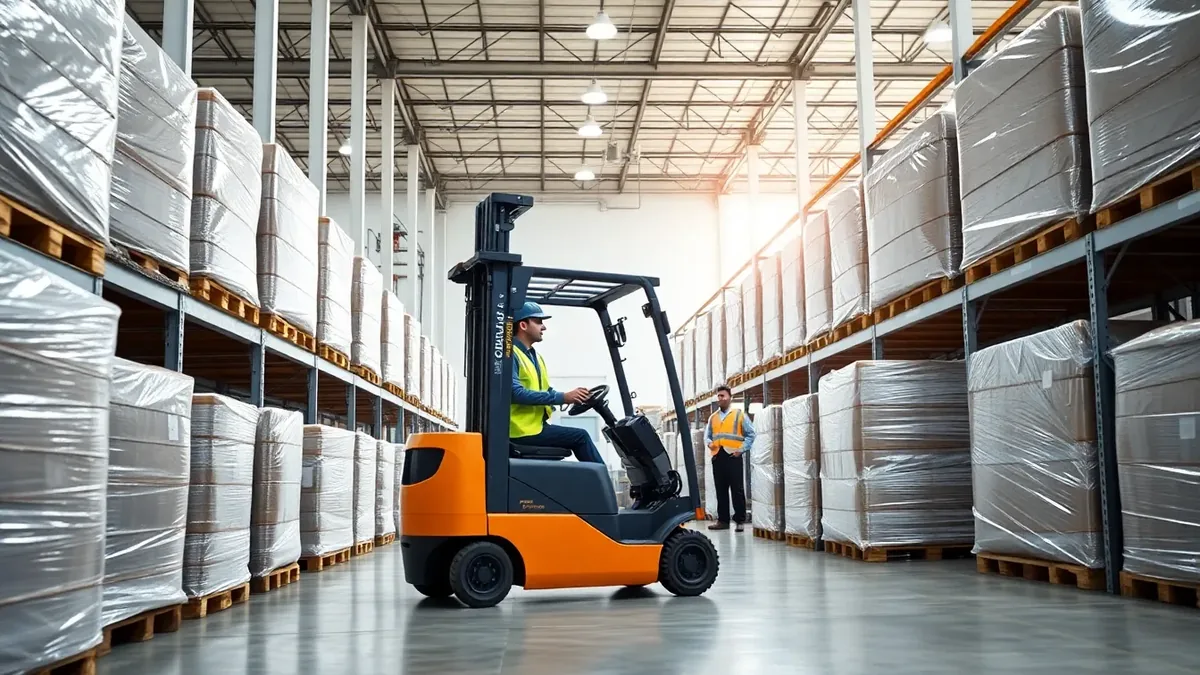 Forklift in a Houston distribution warehouse — Upright Forklift, Houston TX