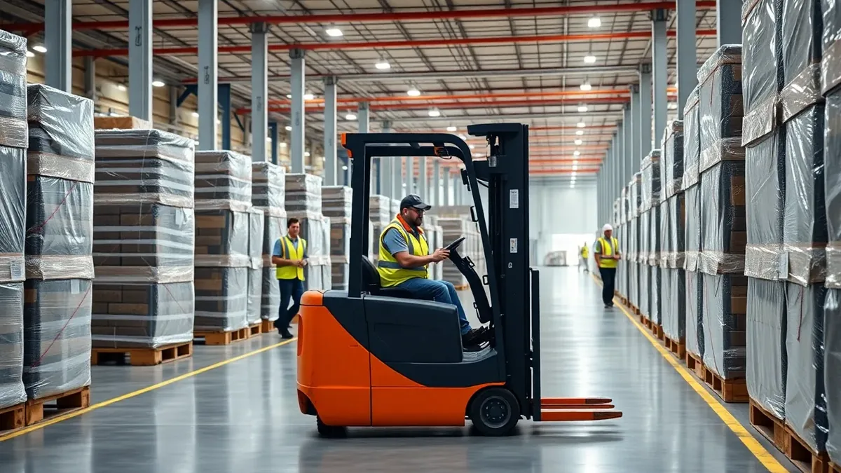 Forklift in a Houston distribution warehouse — Upright Forklift, Houston TX