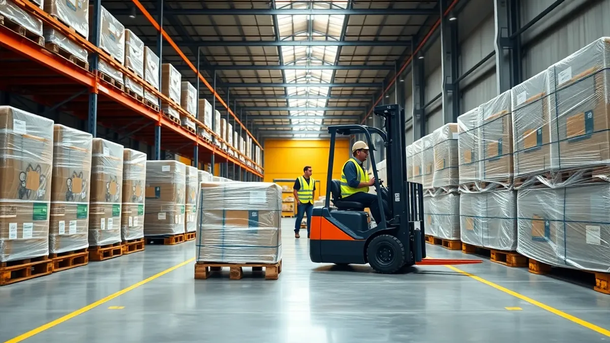 Forklift in a Houston distribution warehouse — Upright Forklift, Houston TX