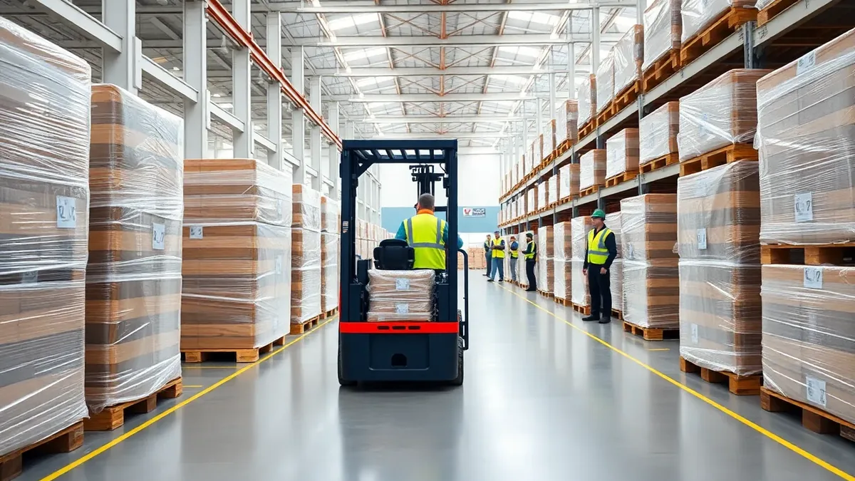Forklift in a Houston distribution warehouse — Upright Forklift, Houston TX