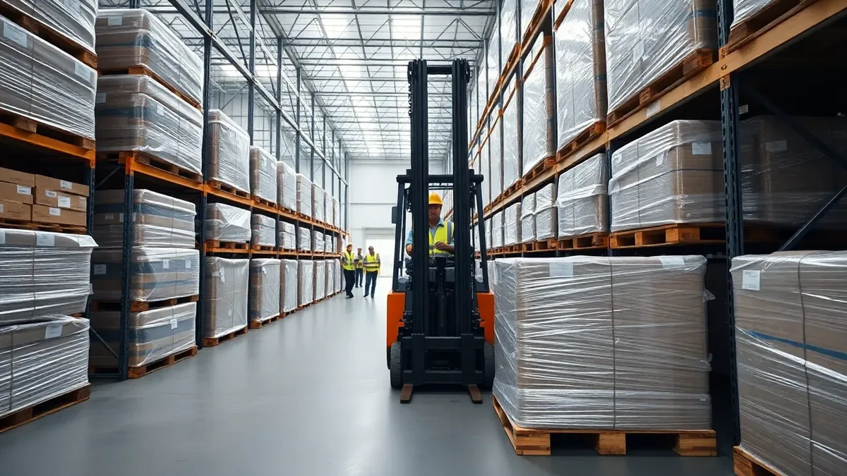 Forklift in a Houston distribution warehouse — Upright Forklift, Houston TX