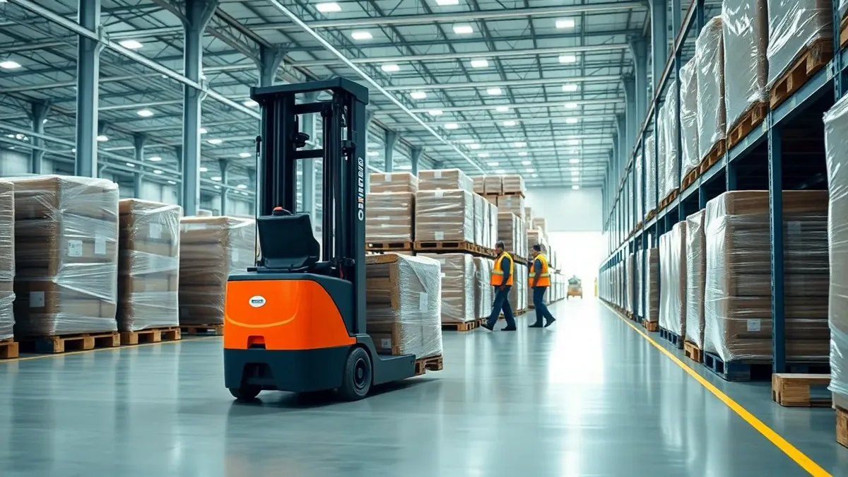 Lift truck in a Houston distribution warehouse — Upright Forklift, Houston TX