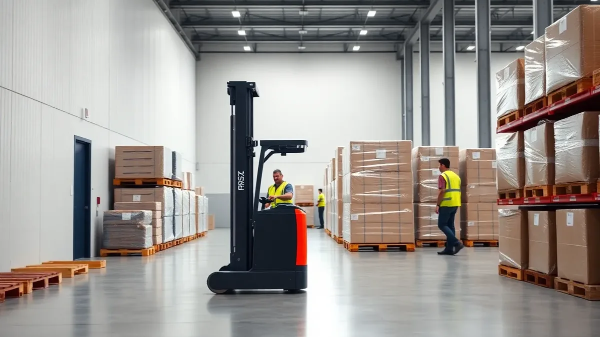Order picker forklift in a Houston distribution warehouse — Upright Forklift, Houston TX