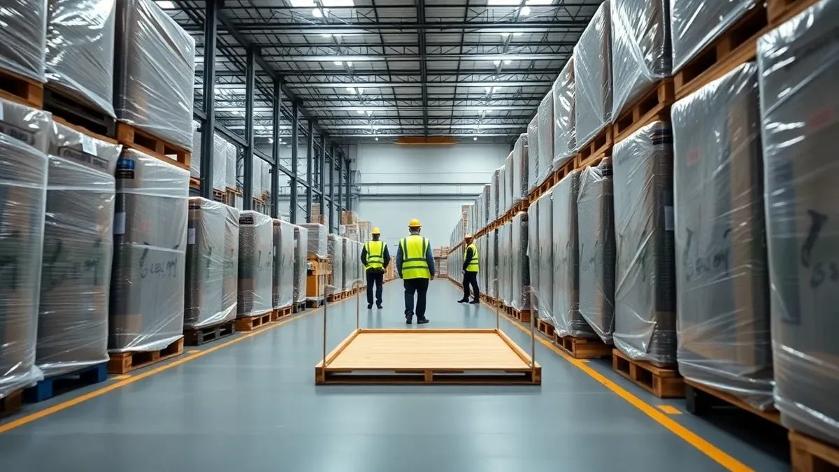 Portable yard ramp in a Houston distribution warehouse — Upright Forklift, Houston TX