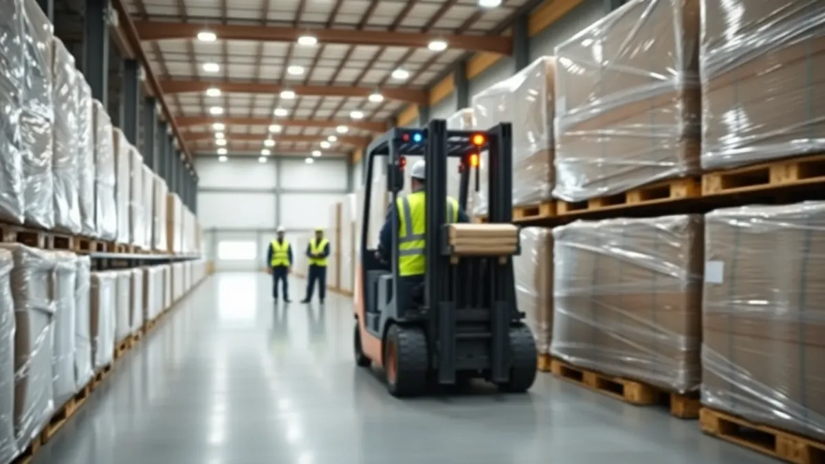Forklift in a Houston distribution warehouse — Upright Forklift, Houston TX