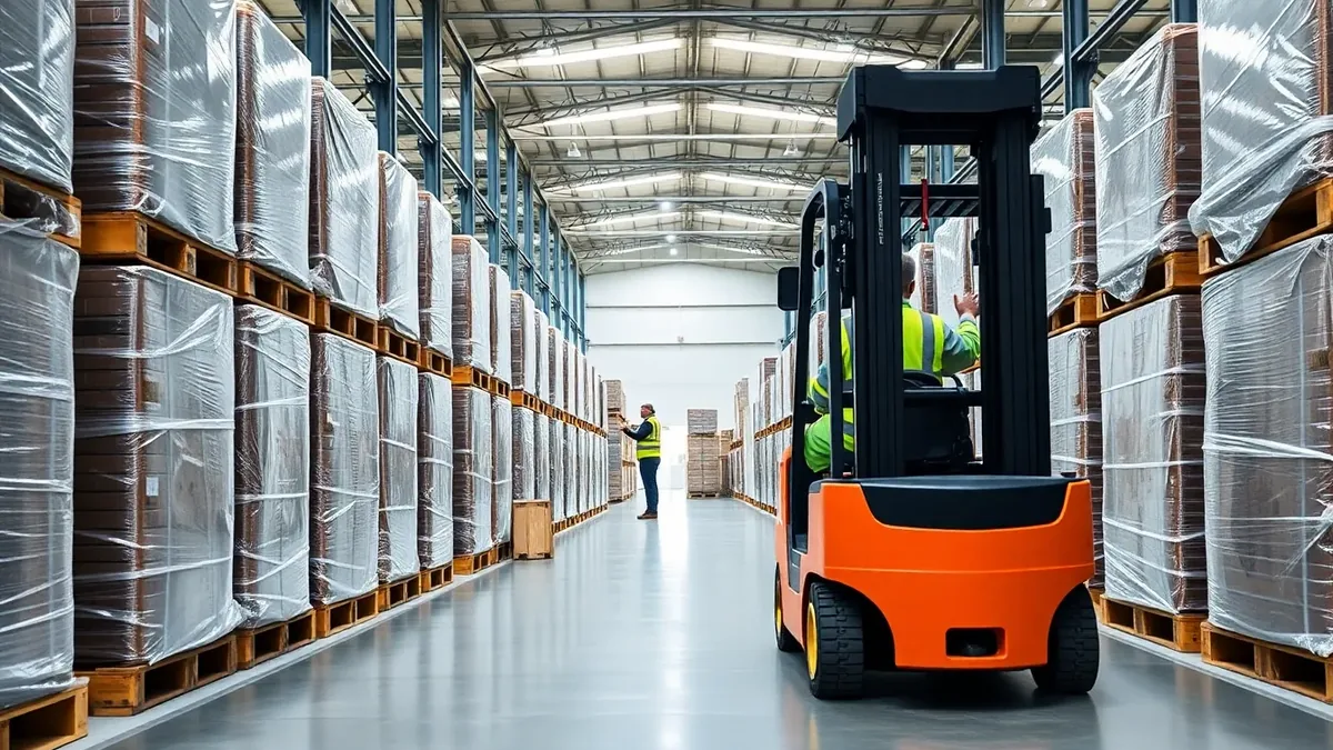 Forklift in a Houston distribution warehouse — Upright Forklift, Houston TX