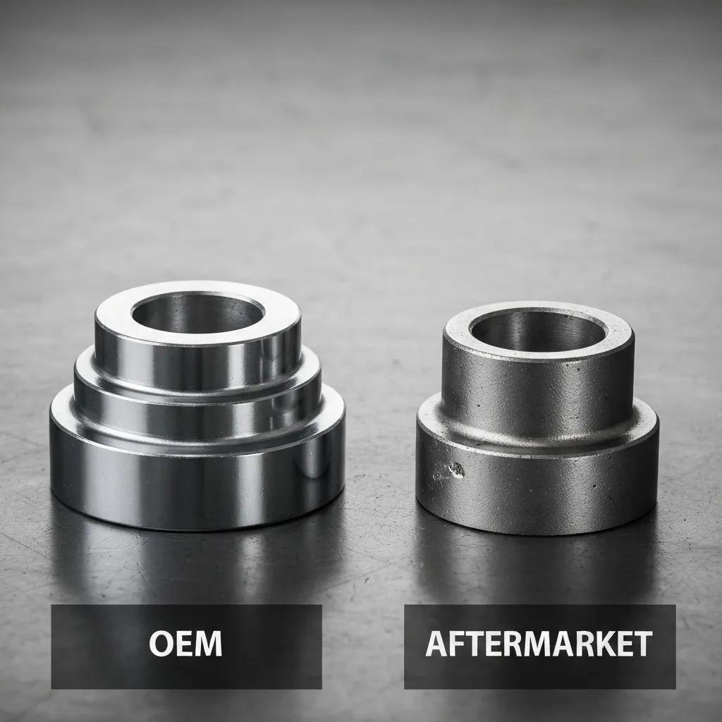 Comparison of OEM and aftermarket forklift parts, highlighting differences in quality and design