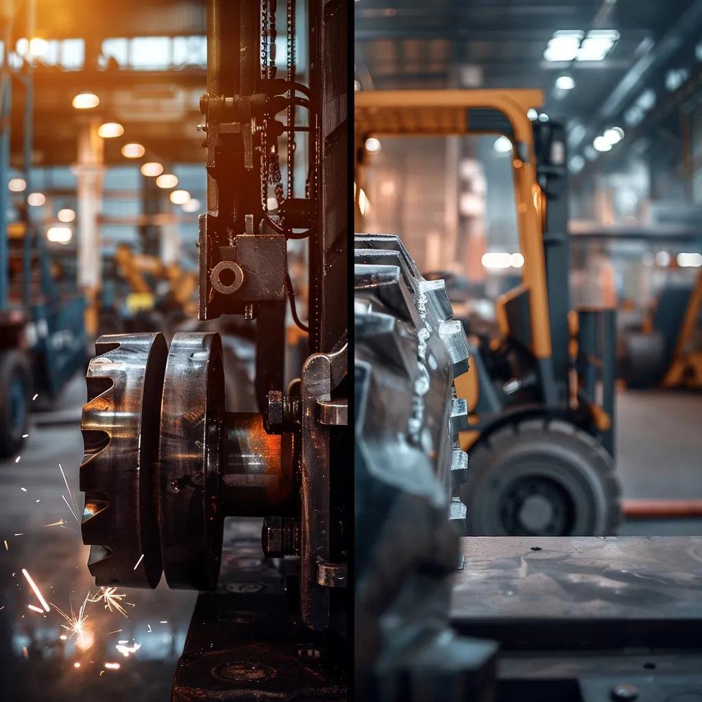 Comparison of OEM and aftermarket forklift parts highlighting quality differences